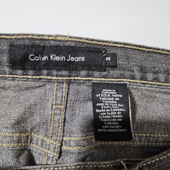 Calvin Klein Skinny Jeans Womens 14 Black Stretch Denim Distressed 38x29 - Picture 16 of 16